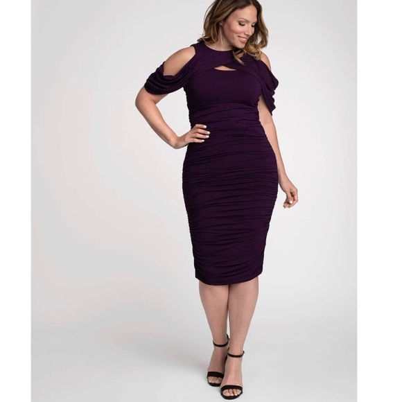 Kiyonna Bianca Ruched Dress - Picture 1 of 12